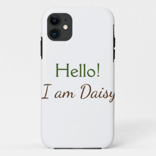 Funda Para iPhone 11 Hola soy Daisy agregar texto nombre simple minimal
