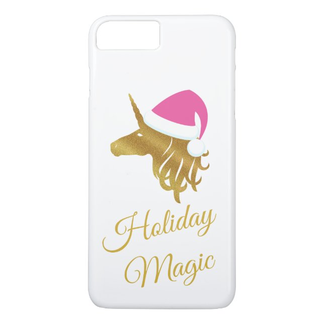 Funda De Case-Mate Para iPhone Holiday Magic Gold Unicorn (Reverso)