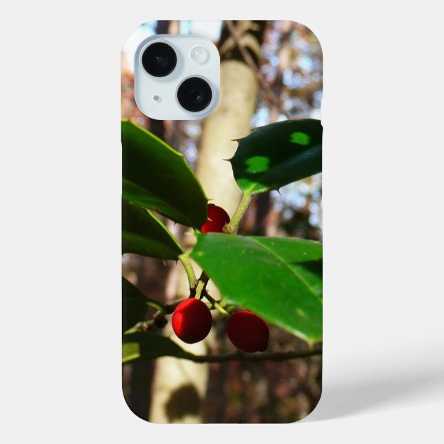 Funda De Case-Mate Para iPhone Holly Leaves I Holiday Botanical (Reverso )