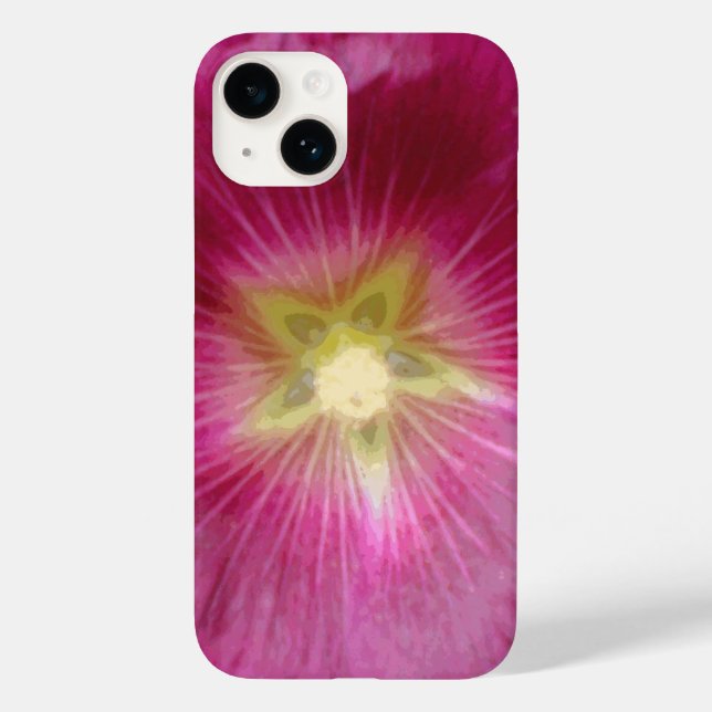 Funda De Case-Mate Para iPhone Hollyhocks púrpura (Reverso )