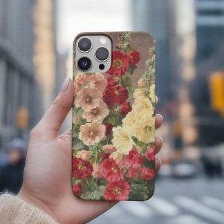 Funda Para iPhone 15 Pro Max Hollyhocks rojo, blanco y rosa, Christensen