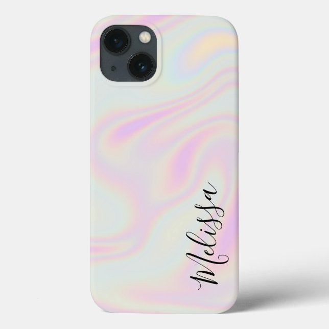 Funda De Case-Mate Para iPhone Holográfico Elegante Nombre del Arcoiris Irlandés (Reverso)