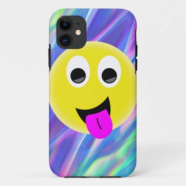 Funda De Case-Mate Para iPhone Holograma de emoji (Reverso)