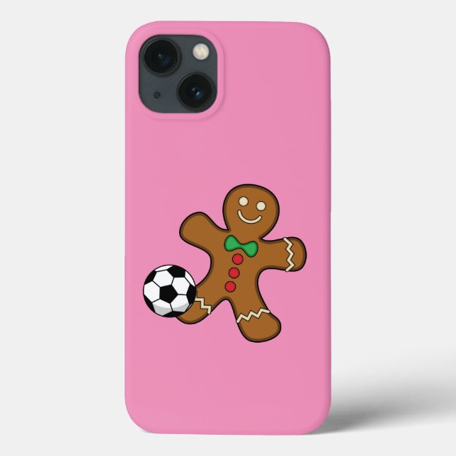 Funda De Case-Mate Para iPhone Hombre de jengibre jugando al fútbol (Reverso)
