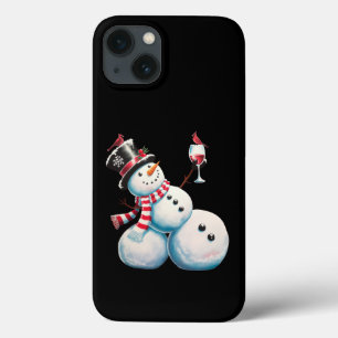 Funda Para iPhone 13 Hombre de nieve con Navidades de vino regalo diver