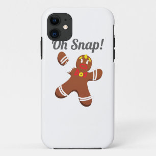 Funda Para iPhone 11 Hombre divertido de pan de jengibre Oh Navidades d