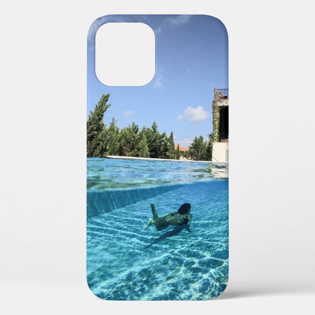 Funda De Case-Mate Para iPhone Hombre en la piscina por la mañana (Reverso )