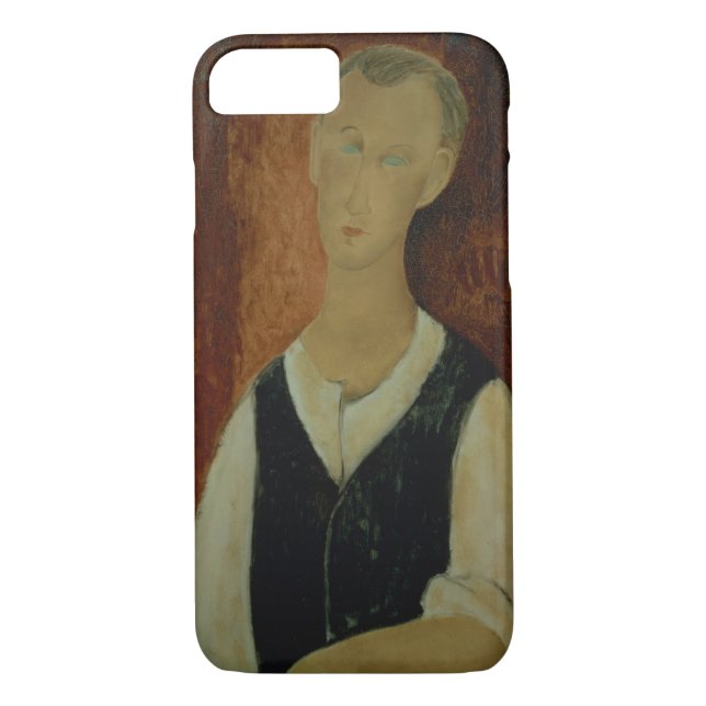 Funda De Case-Mate Para iPhone Hombre joven con un Waistcoat negro, 1912 (el (Reverso)
