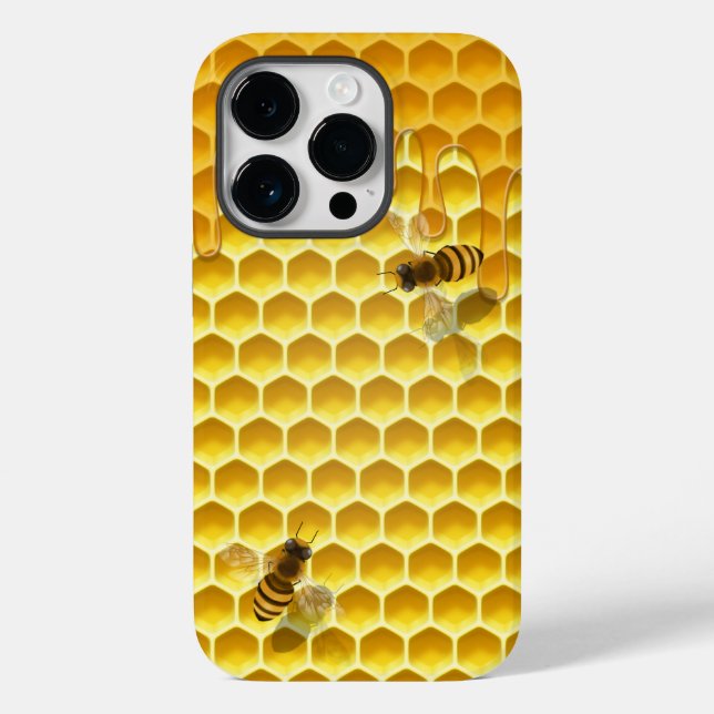Funda De Case-Mate Para iPhone Hombres dorados con Personalizable de abejas peque (Reverso )