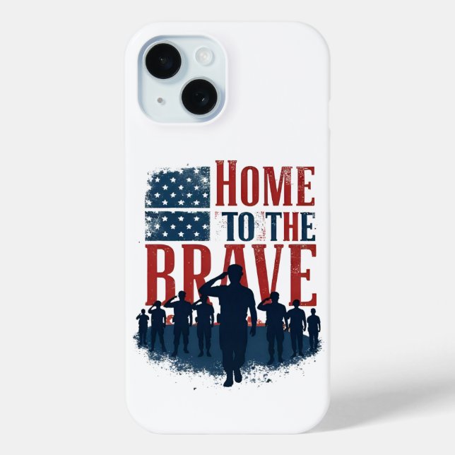 Funda De Case-Mate Para iPhone Home of the Brave Salute Tee (Reverso )