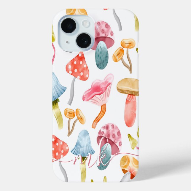 Funda De Case-Mate Para iPhone Hongos Pastel al Acuarela (Reverso )