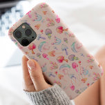 Funda Para iPhone 14 Pro De Case-Mate Hongos pasteles rosados rosados lindo monograma<br><div class="desc">Patrón de setas pasteles en tonos pastel lindo monograma</div>