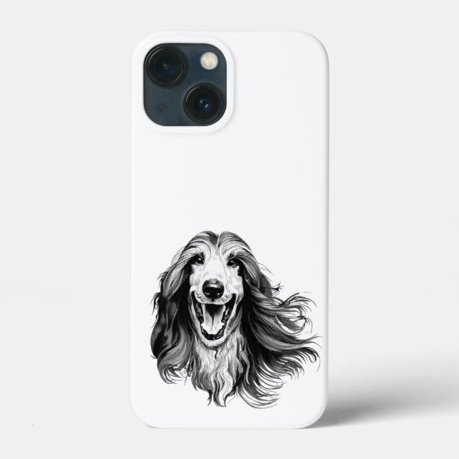 Funda De Case-Mate Para iPhone Hongros afganos blancos y negros | Curte Hound (Reverso )