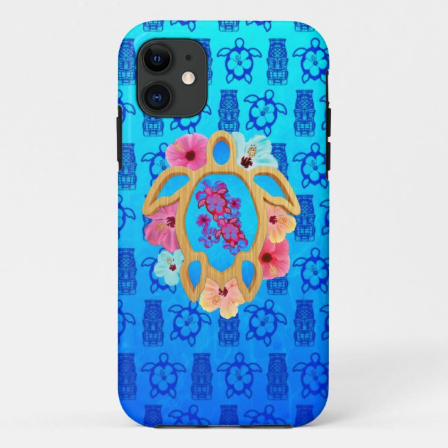 Funda De Case-Mate Para iPhone Honu tropical hawaiano (Reverso)
