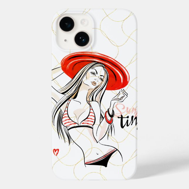 Funda De Case-Mate Para iPhone Hora de verano del Chica caliente (Reverso )