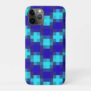 Funda Para iPhone 11 Pro Horizonte Azul: Patrón de Cuadrícula en Cuatro Azu