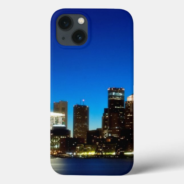 Funda De Case-Mate Para iPhone Horizonte de Boston con la luna (Reverso)