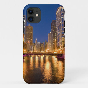 title_seo2 Horizonte de Chicago, Illinois, y río Chicago en