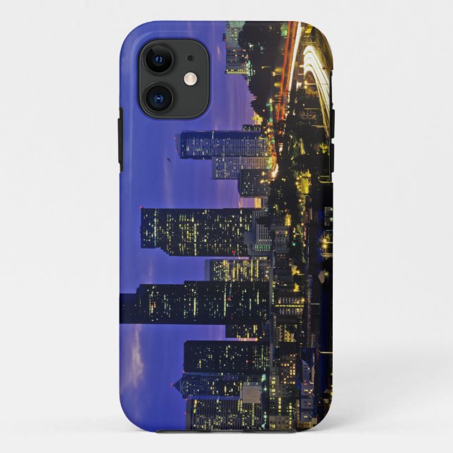 Funda De Case-Mate Para iPhone horizonte de Seattle, Washington de noche (Reverso)