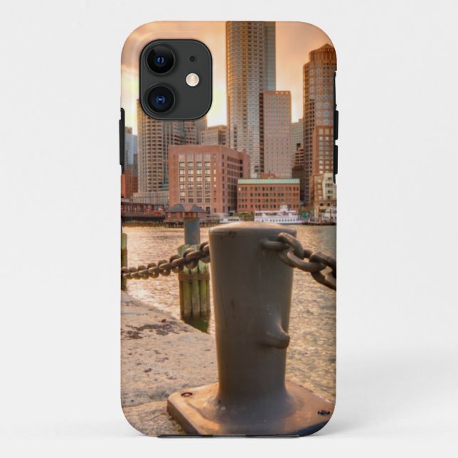 Funda De Case-Mate Para iPhone Horizonte del distrito financiero de Boston (Reverso)