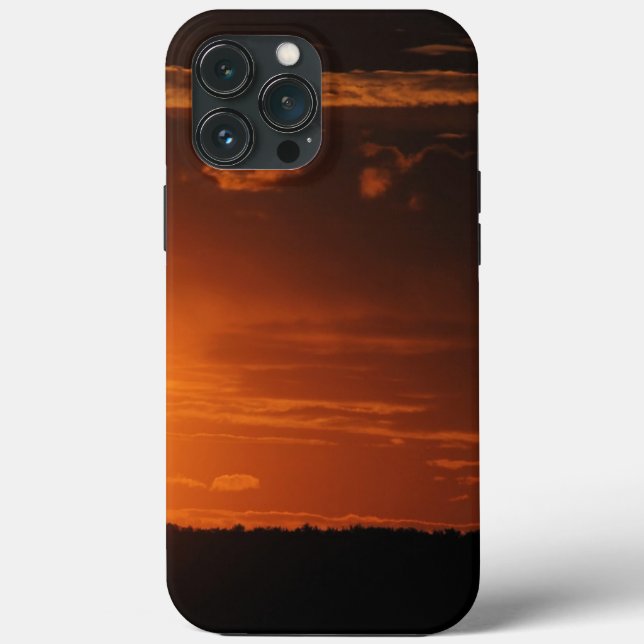 Funda De Case-Mate Para iPhone horizonte-puesta-sol-nubes-bosque- (Reverso )