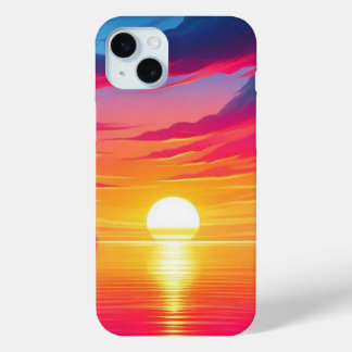 Funda Para iPhone 15 Mini Horizonte radiante: Brillo al atardecer