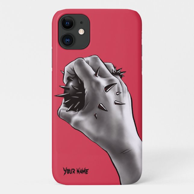 Funda De Case-Mate Para iPhone Horror Arte Apilado Puño Nombre Gótico (Reverso)