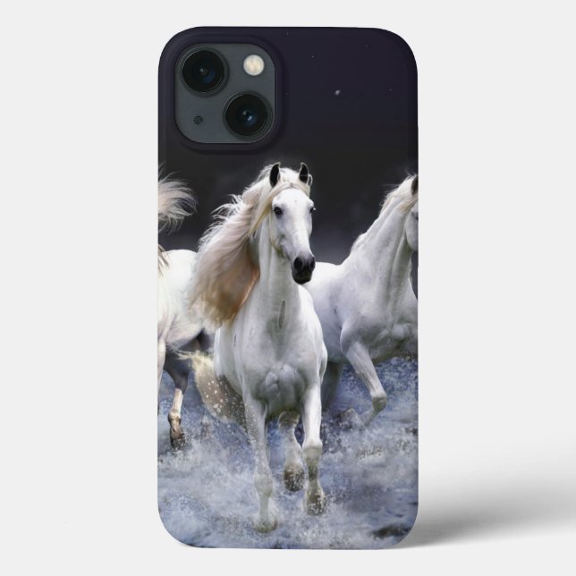 Funda De Case-Mate Para iPhone Horses running  throw pillow (Reverso)