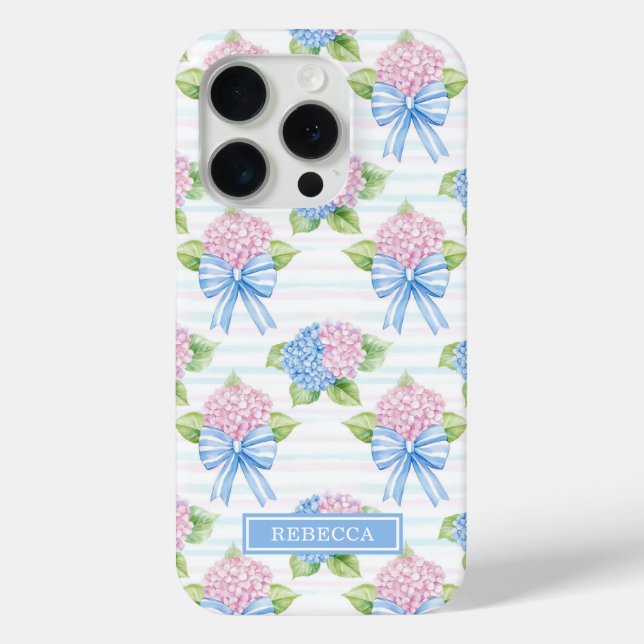Funda De Case-Mate Para iPhone Hortensias azules y rosadas  (Reverso )