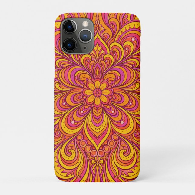 Funda De Case-Mate Para iPhone Hot Pink and Bright Orange Psychedelic Unisex  (Reverso)