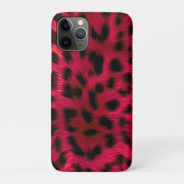 Funda De Case-Mate Para iPhone Hot Pink Leopard Print Faux  (Reverso)