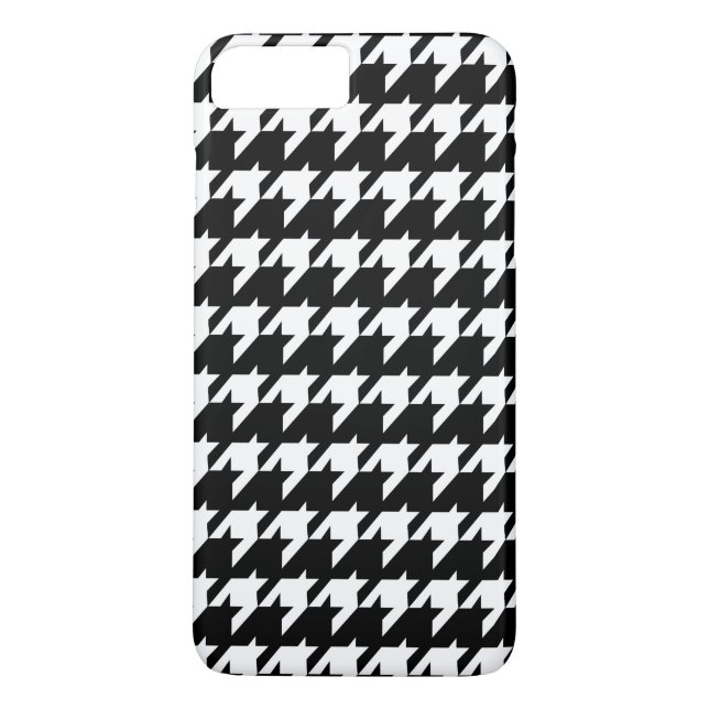 Funda De Case-Mate Para iPhone Houndstooth blanco y negro (Reverso)