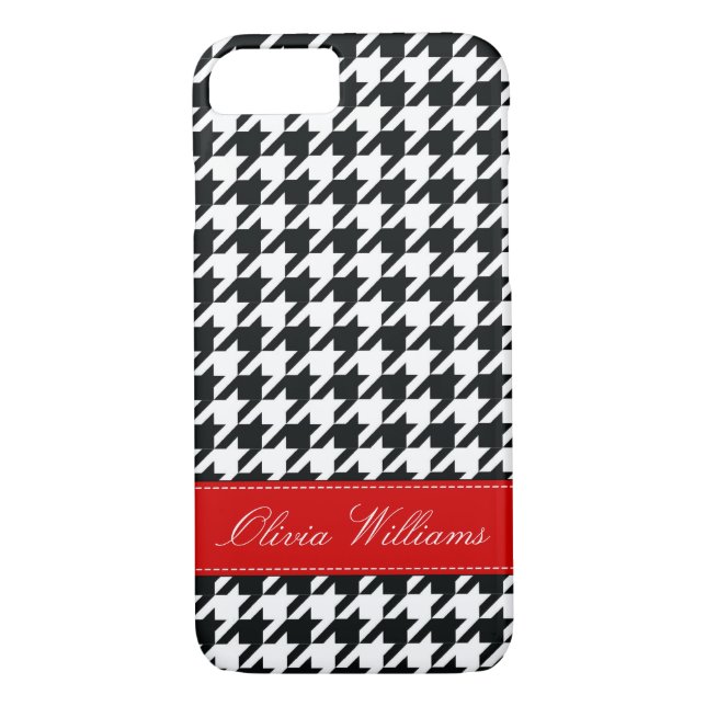 Funda De Case-Mate Para iPhone Houndstooth elegante (Reverso)