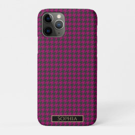 Funda Para iPhone 11 Pro Houndstoth-Magenta-