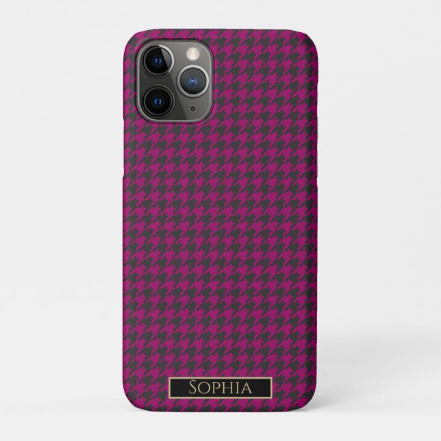 Funda De Case-Mate Para iPhone Houndstoth-Magenta- (Reverso)