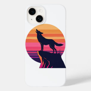 Funda Para iPhone 14 De Case-Mate Howl at the Dusk - Retro Coyote Sunset