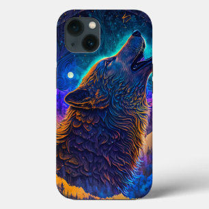 Funda Para iPhone 13 Howling Wolf Surreal Fantasy