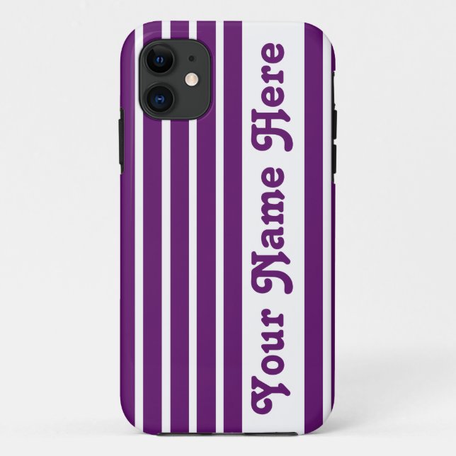 Funda De Case-Mate Para iPhone Huelga de Safari Violeta Africana con nombre (Reverso)