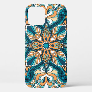 Funda Para iPhone 12 huella de adorno de paisley de vintage. Cabeza de