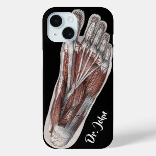 Funda Para iPhone 15 Huella de anatomía humana vintage podología pies