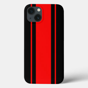 Funda Para iPhone 13 Huella de Carreras negra y roja