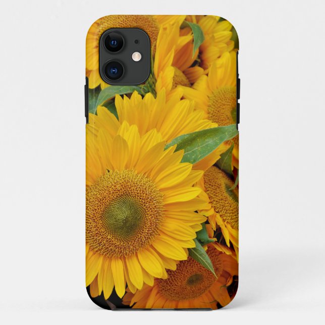 Funda De Case-Mate Para iPhone Huella de girasoles amarillos (Reverso)
