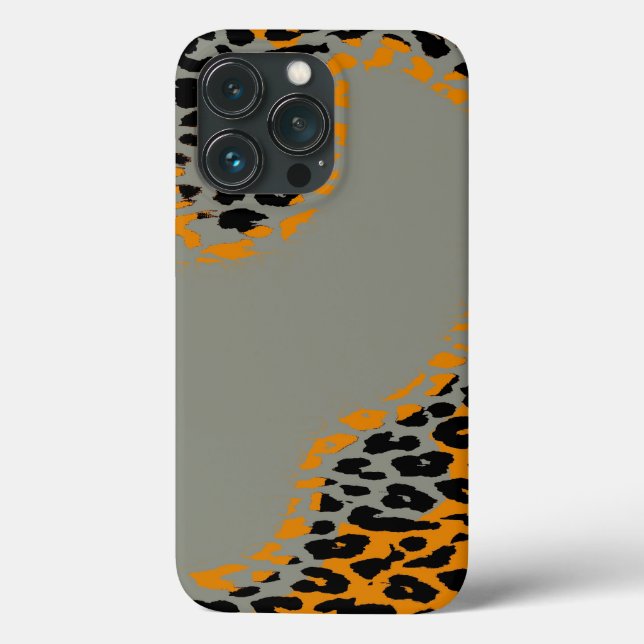 Funda De Case-Mate Para iPhone Huella de leopardo negro y amarillo (Reverso )