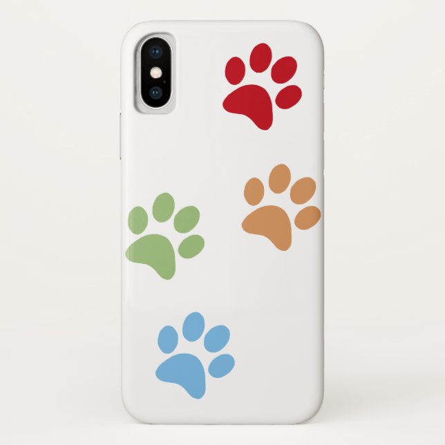 Funda De Case-Mate Para iPhone Huella de perro (Reverso)