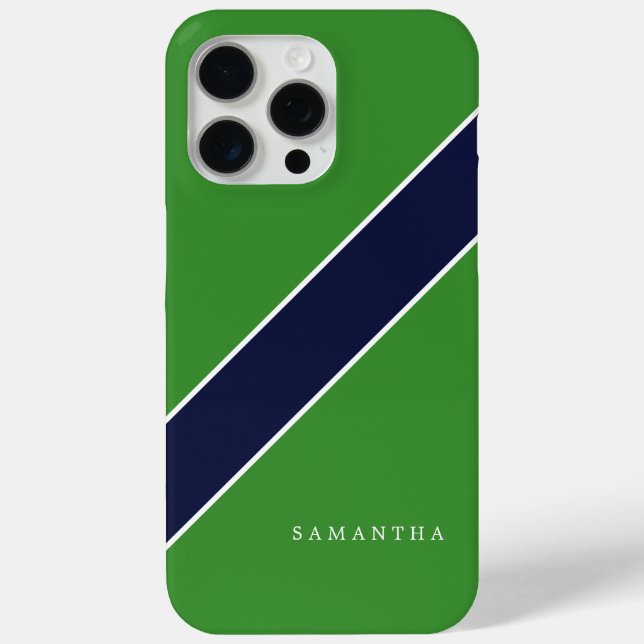 Funda De Case-Mate Para iPhone Huella diagonal verde y azul personalizada (Reverso )