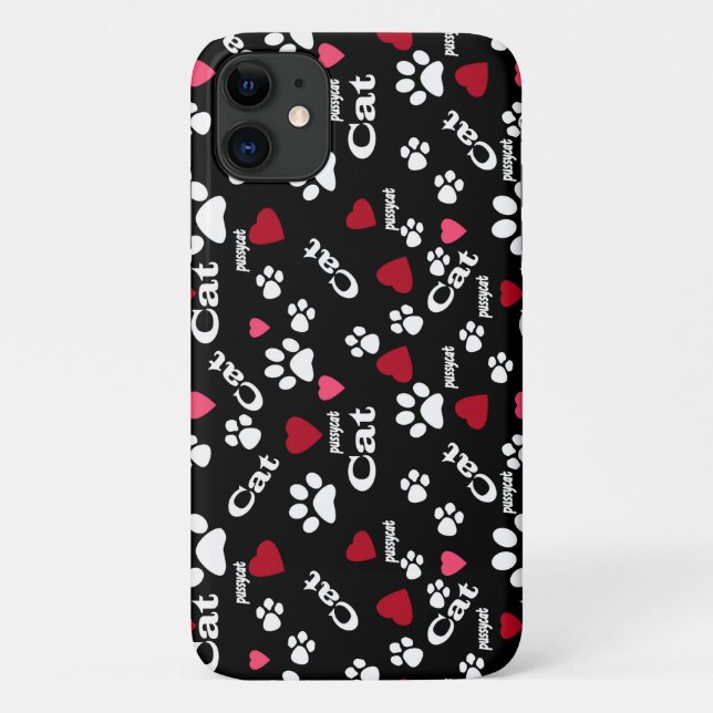 Funda De Case-Mate Para iPhone Huellas de gato (Reverso)