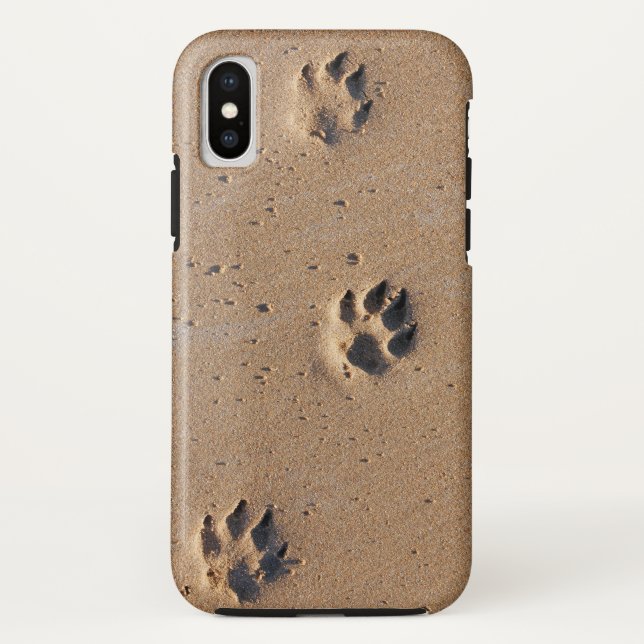 Funda De Case-Mate Para iPhone Huellas de pintura animal en la arena (Reverso)