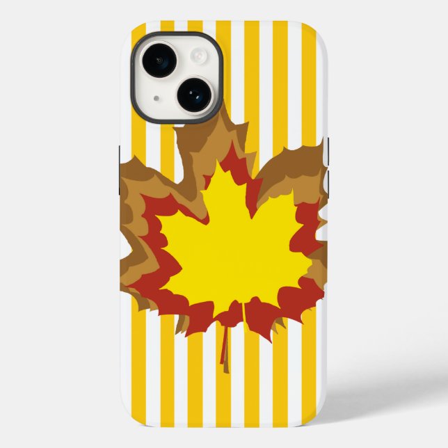 Funda De Case-Mate Para iPhone Huellas otoñales de Mustard con hojas (Reverso )