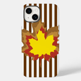 Funda Para iPhone 14 De Case-Mate Huellas otoñales de Nutmeg con hojas