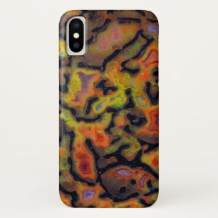 Funda Para iPhone X Hueso de dinosaurio petrificado naranja